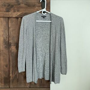 Eileen Fisher Open Cardigan Sweater Size XS Gray Knit Tencel Marled